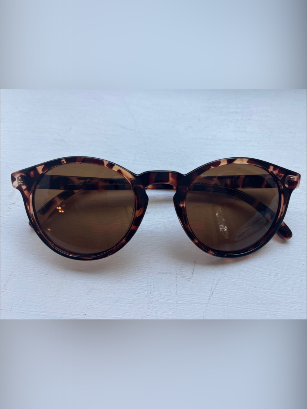 Tortoiseshell Round Sunglasses - Brown Lenses